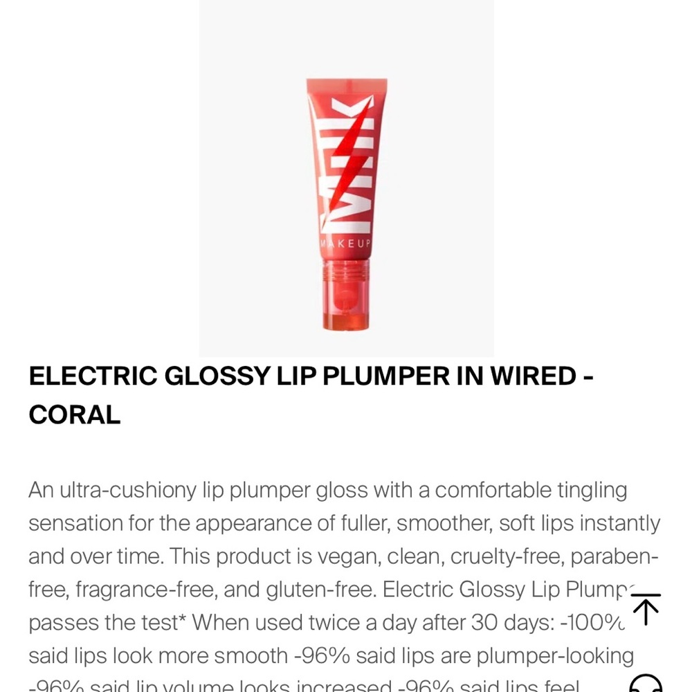 Milk Makeup Electric Glossy Lip Plumper in Wired (Coral) - Picture 2 of 2